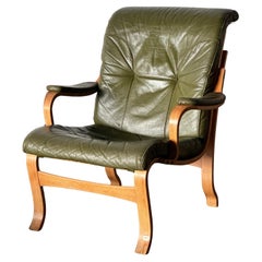Vintage Scandinavian Leather Lounge Chair