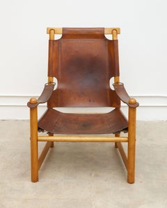 Scandinavian Leather Sling Chair
