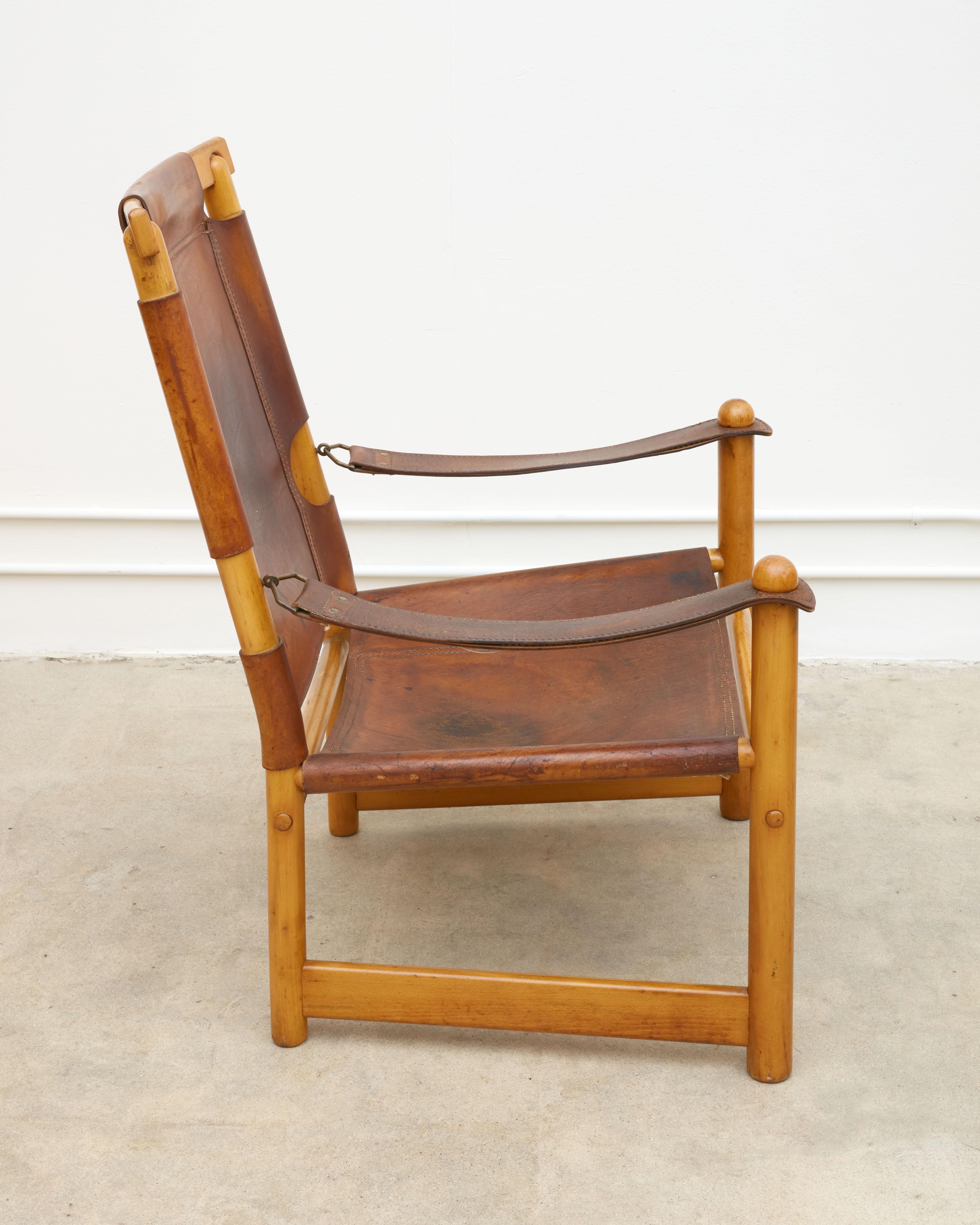 Sedia a fionda scandinava in pelle In condizioni buone in vendita a West Hollywood, CA