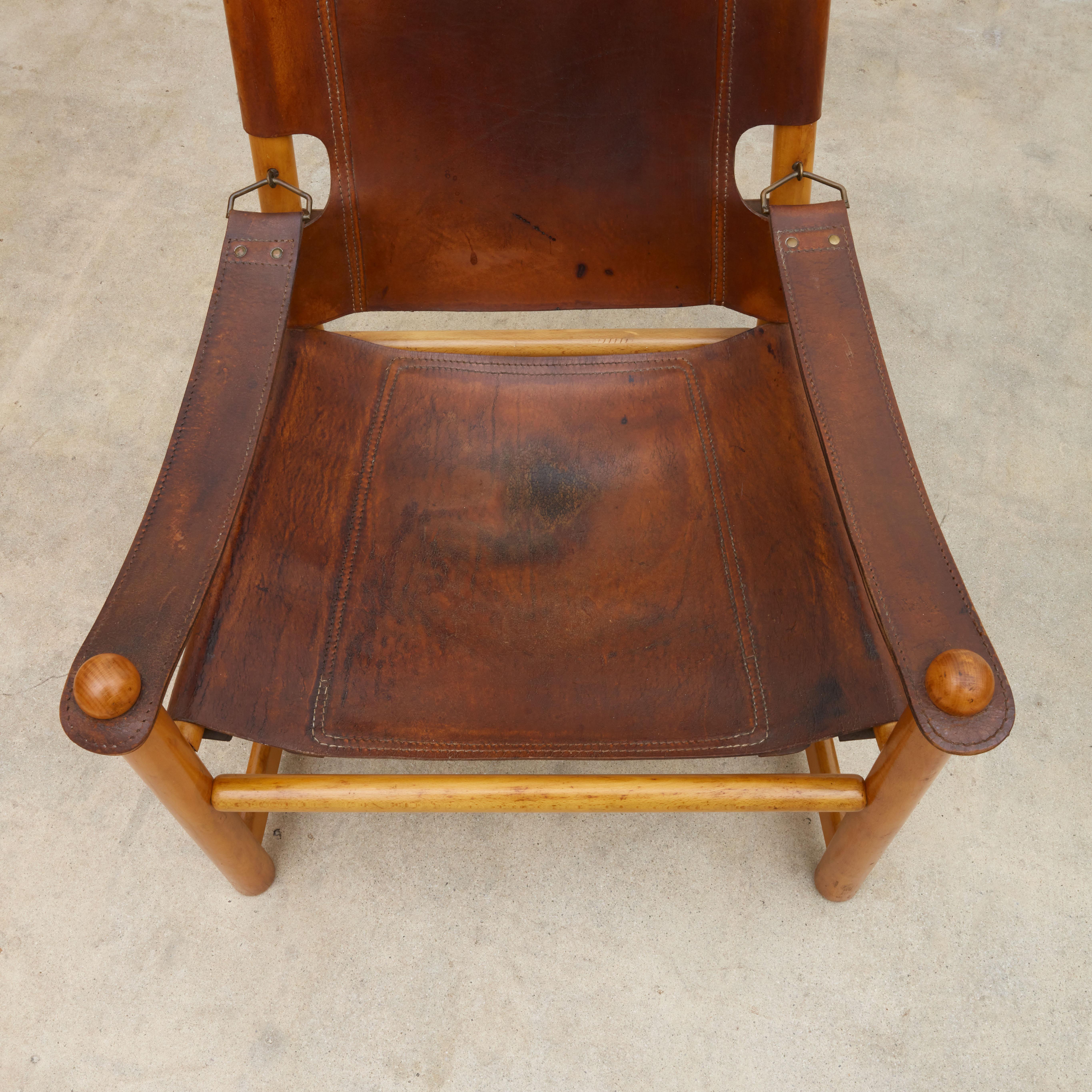 Sedia a fionda scandinava in pelle in vendita 1