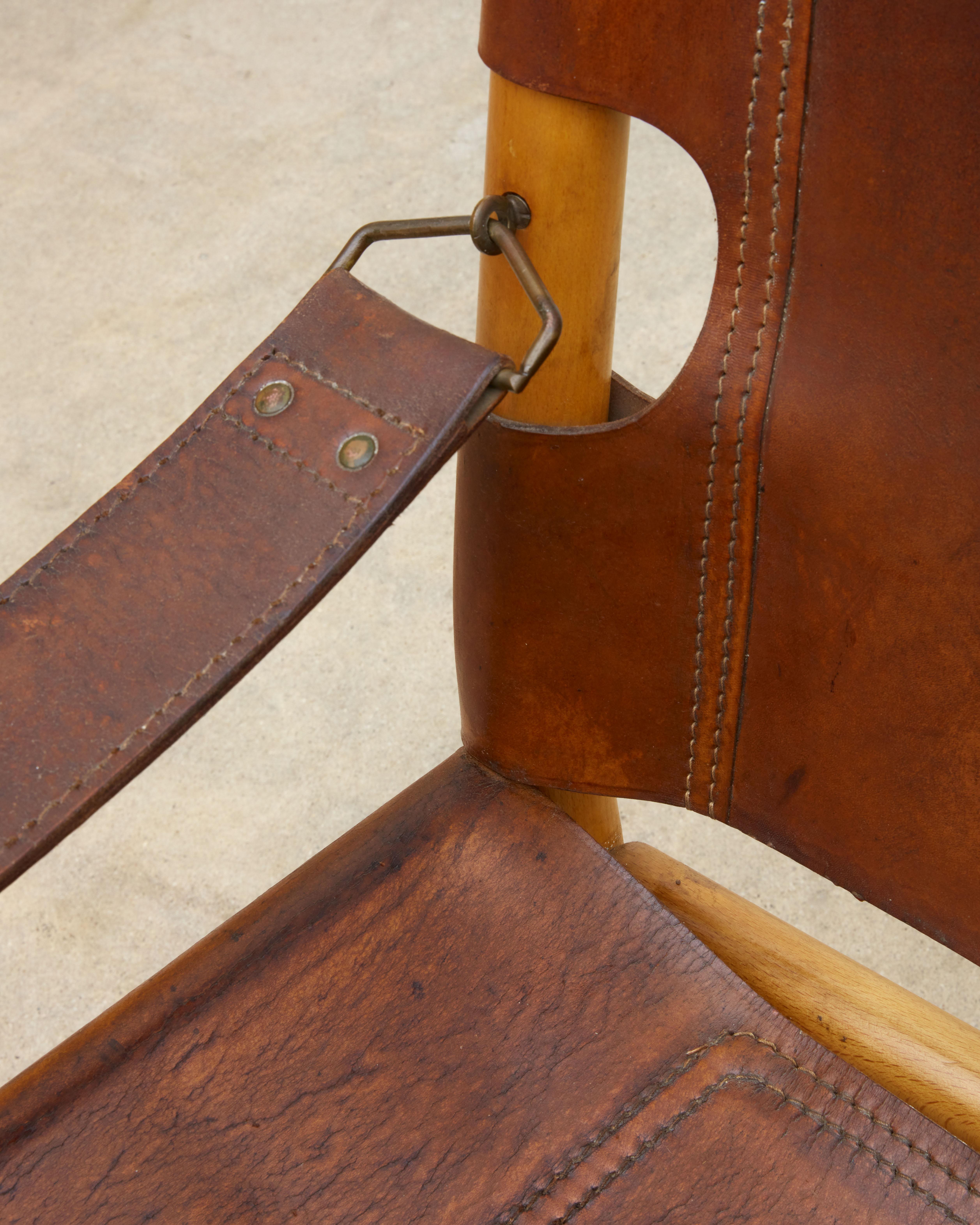 Sedia a fionda scandinava in pelle in vendita 2