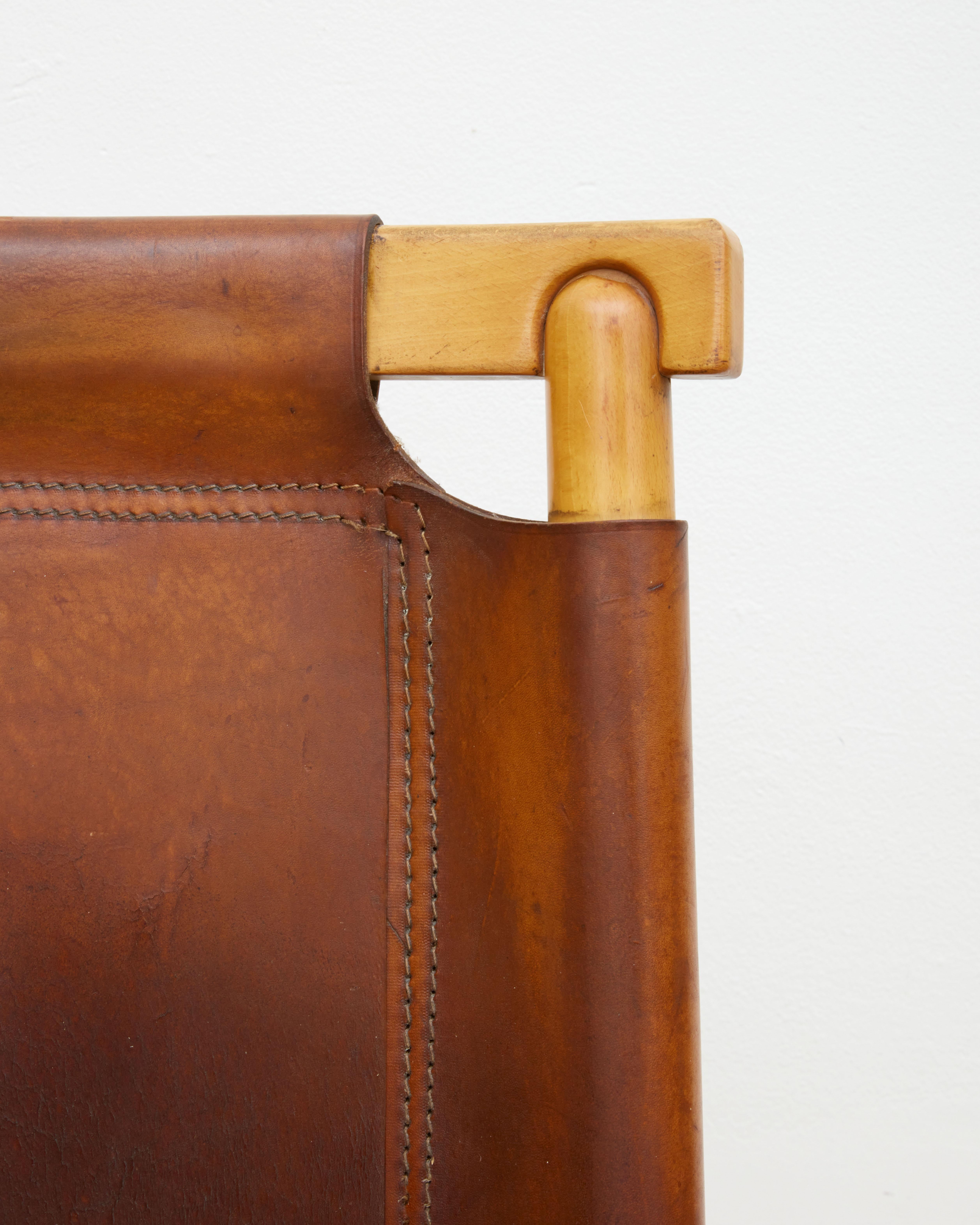 Sedia a fionda scandinava in pelle in vendita 3