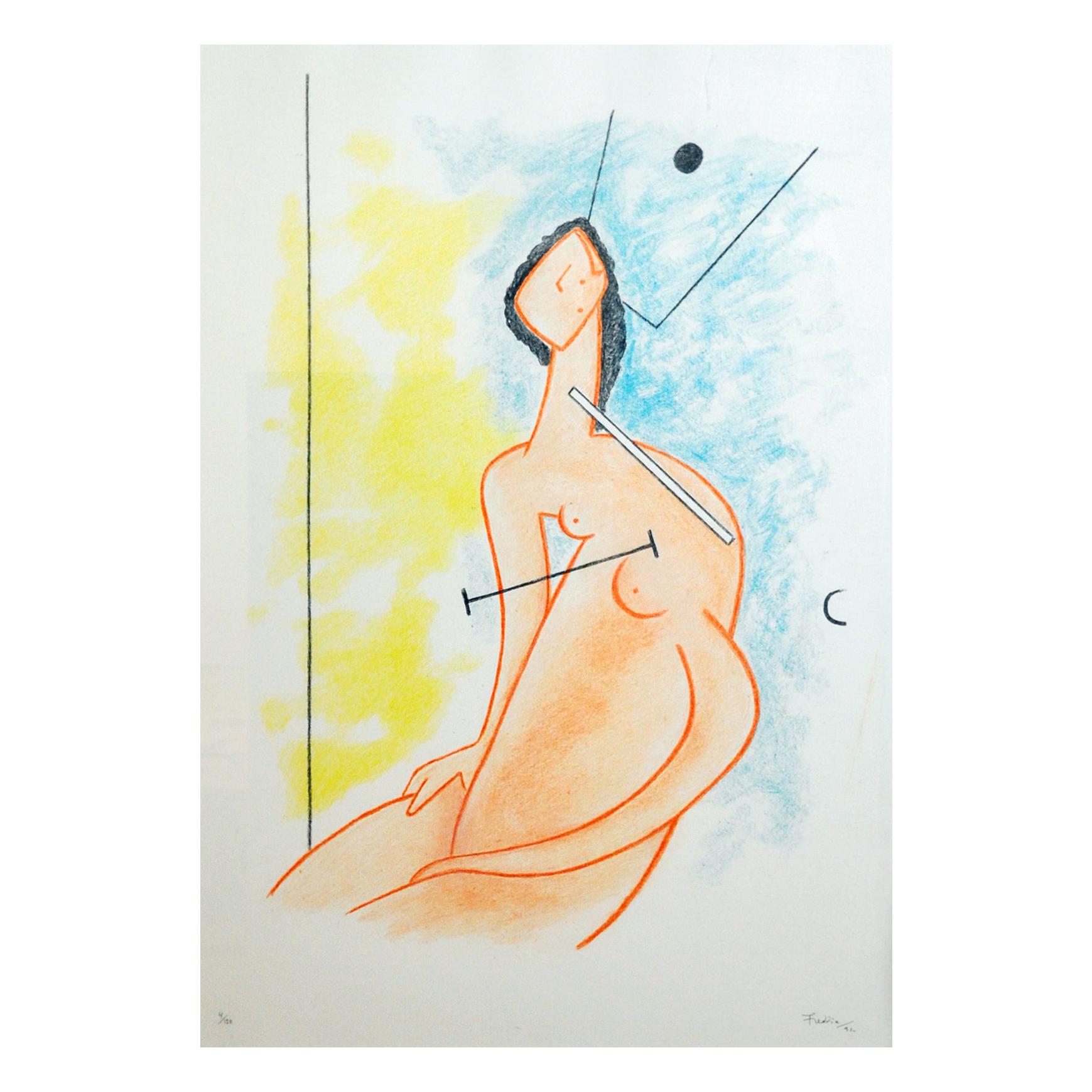 Scandinavian Lithograph by Danish Wilhelm Freddie, Signed and Numbered