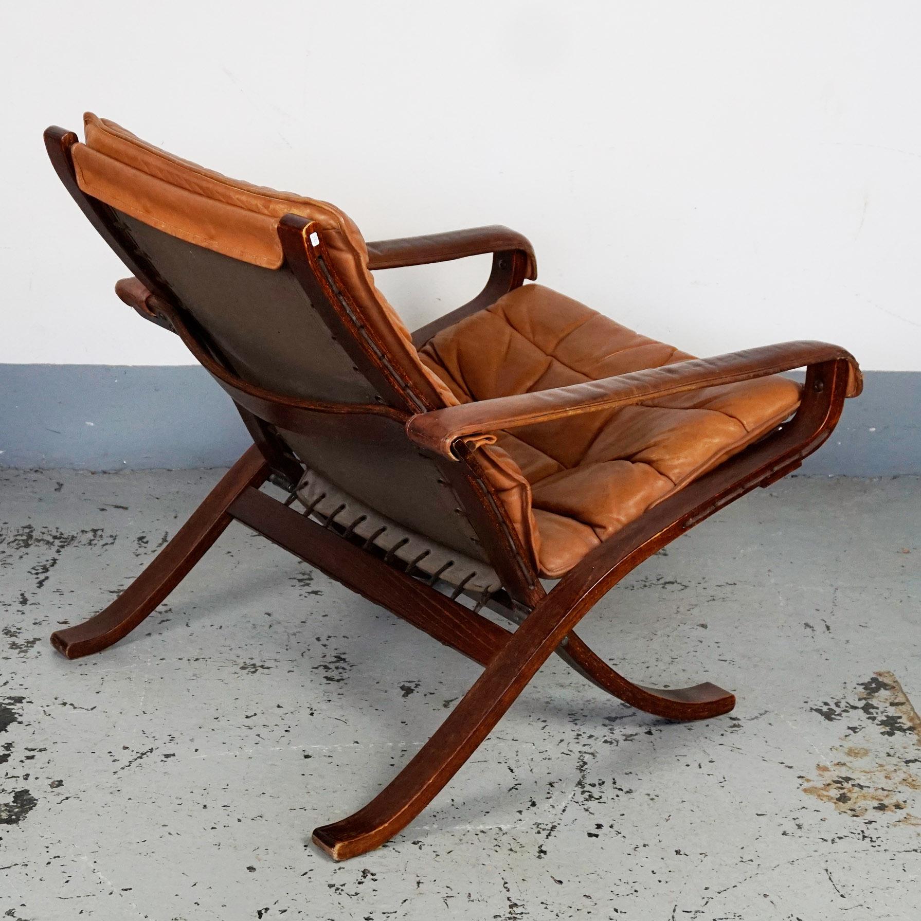 Scandinavian Modern Scandinavian Lounge Chair Flex with Cognac Leather by I. Relling for Westnofa