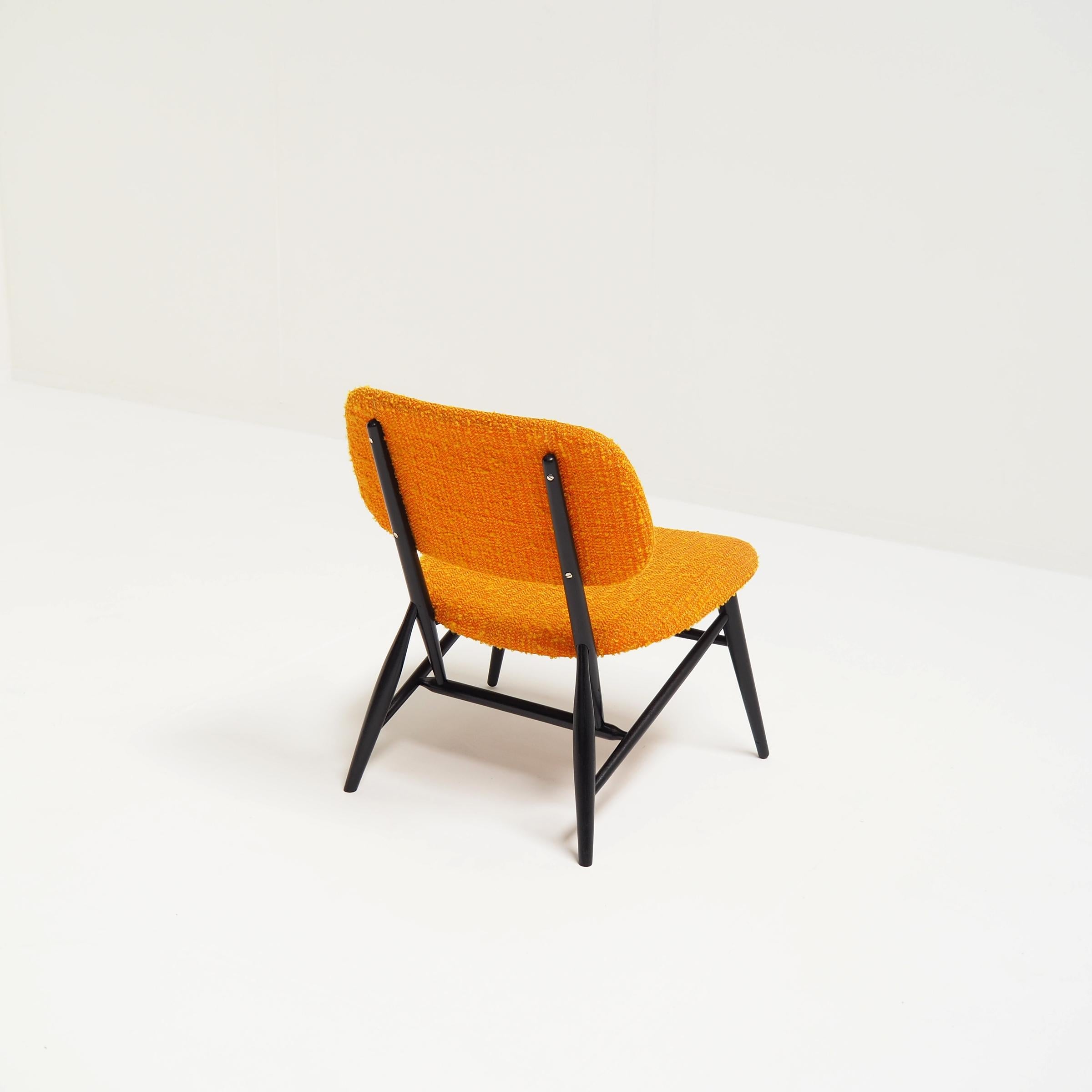 Svedese Sedia da salotto scandinava della metà degli anni '50 con una struttura straordinaria in vendita