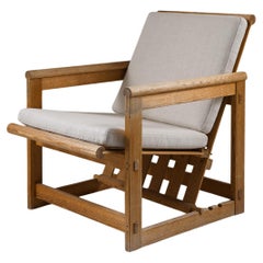 Scandinavian Lounge Chair in Pine, Model "Trybo" by Edvin Helseth, 1960s