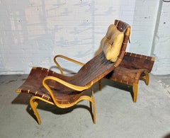 Scandinavian Lounge Chair & ottoman "Pernilla 1" by Bruno Mathsson, LEATHER
