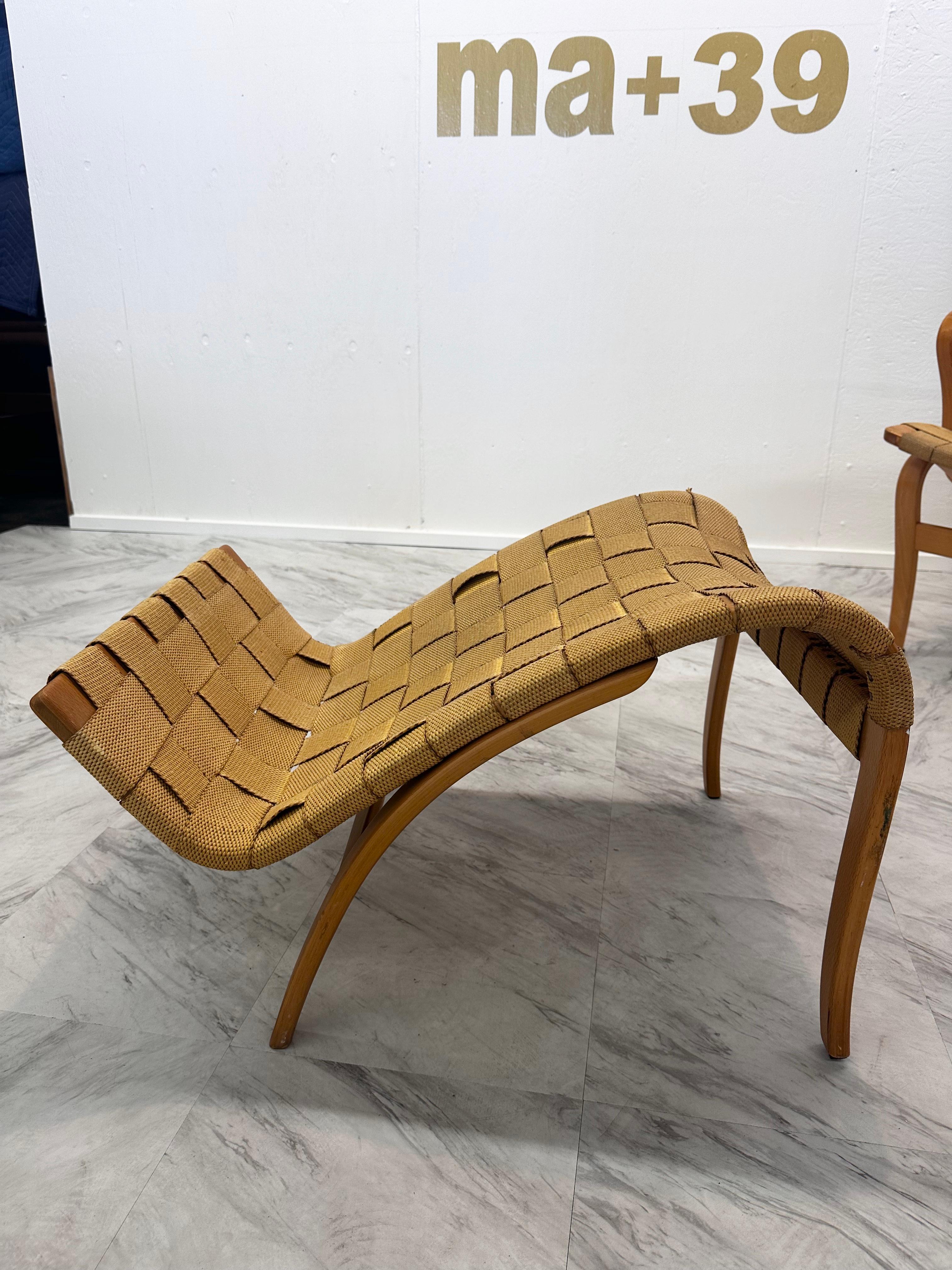 Suédois Fauteuil de salon scandinave Pernilla 1 de Bruno Mathsson, années 1940 en vente