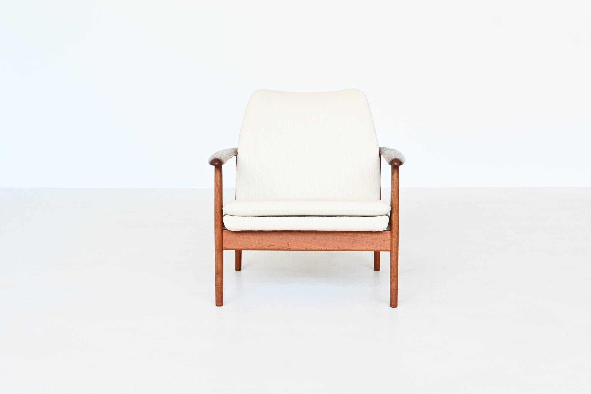Scandinavian Lounge Chairs Teak and Linen Denmark 1960 11