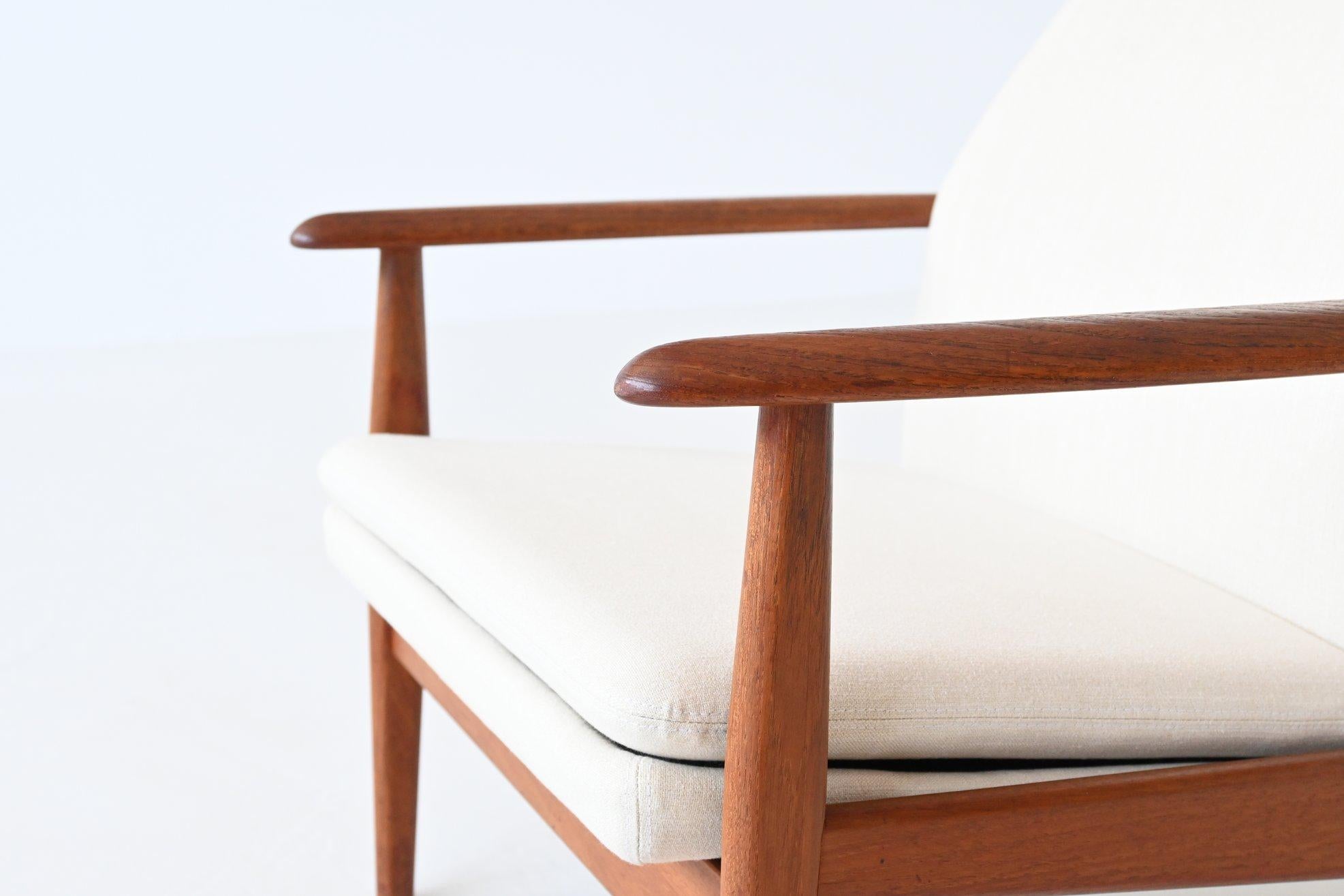 Scandinavian Lounge Chairs Teak and Linen Denmark 1960 13