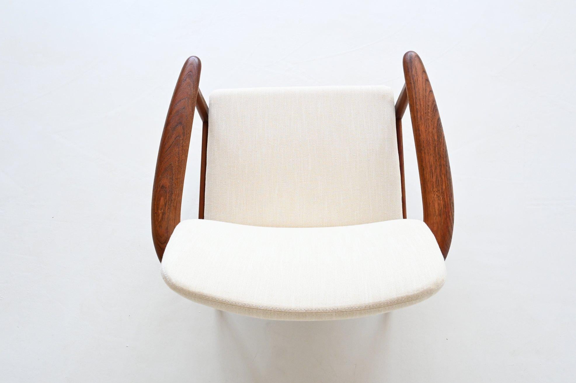 Scandinavian Lounge Chairs Teak and Linen Denmark 1960 14
