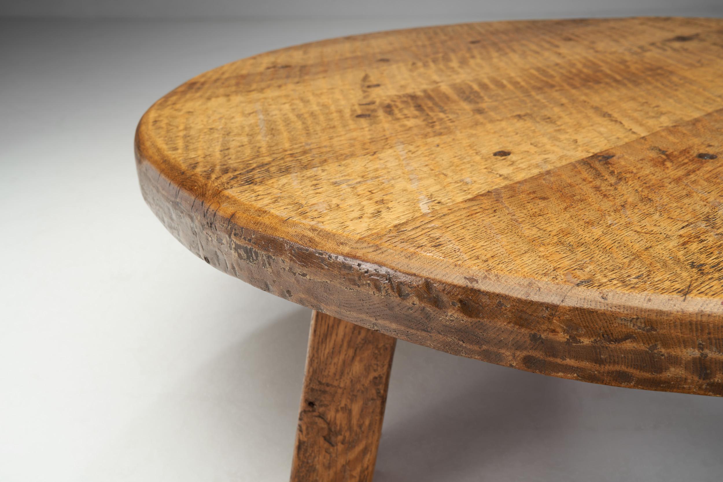French Low Oak Coffee Table, France, ca 1950s 7