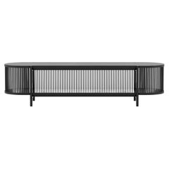 Scandinavian Low Sideboard 'Bastone', Black Oak