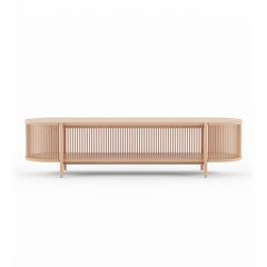 Scandinavian Low Sideboard 'Bastone', Natural Oak