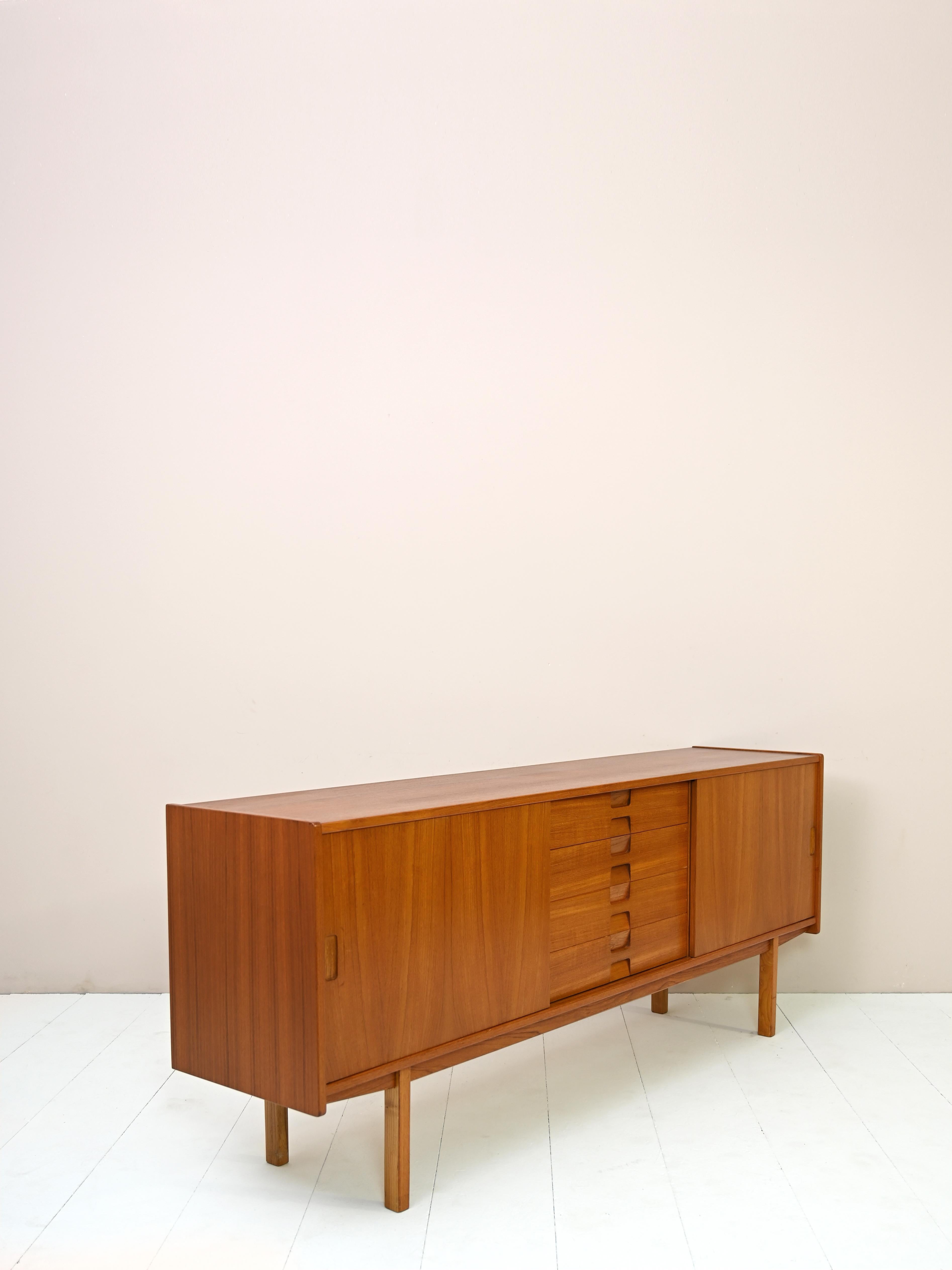 Mid-20th Century Scandinavian-Made Sideboard with Bar Compartment