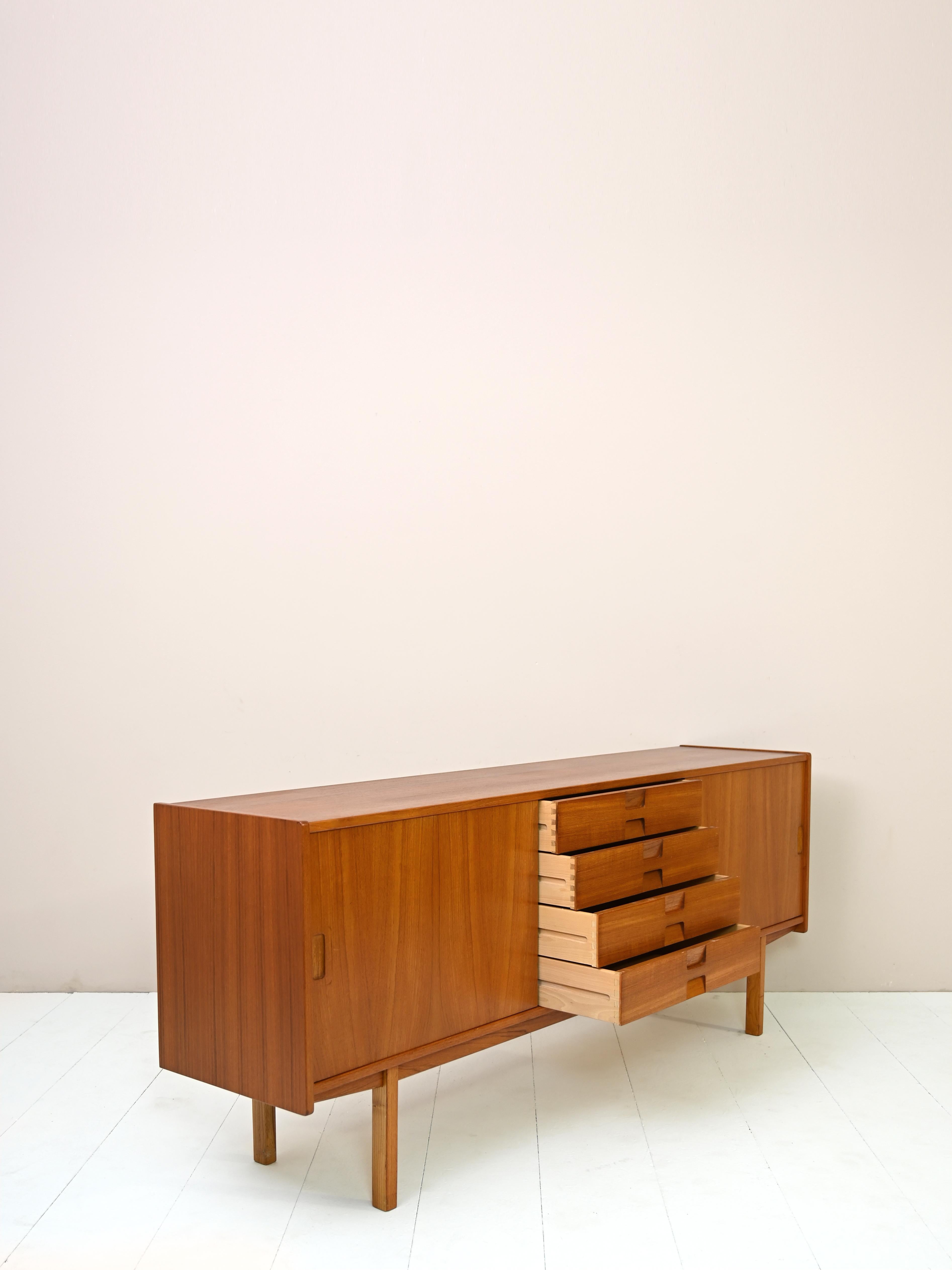 Teak Scandinavian-Made Sideboard with Bar Compartment