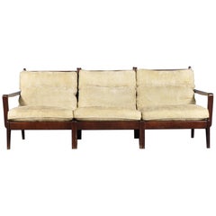 Scandinavian Mahogany Three Seater Sofa, 1970s