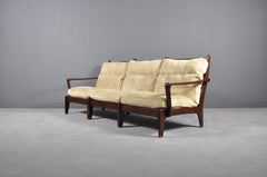 Scandinavian Mahogany Three Seater Sofa, 1970s