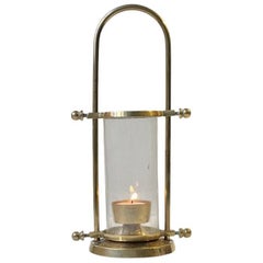 Scandinavian Maritime Candleholder in Brass and Glass