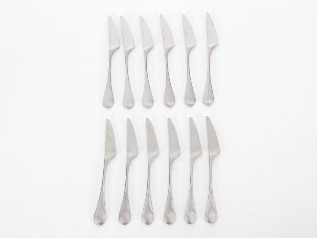 Metal Scandinavian Mat Steel Cutlery Set, Model Mango by Nanny Still, 70 Pcs