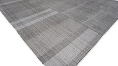 Scandinavian Mazandaran Style Kilim Wool Grey Ivory  10'5''x12'11''