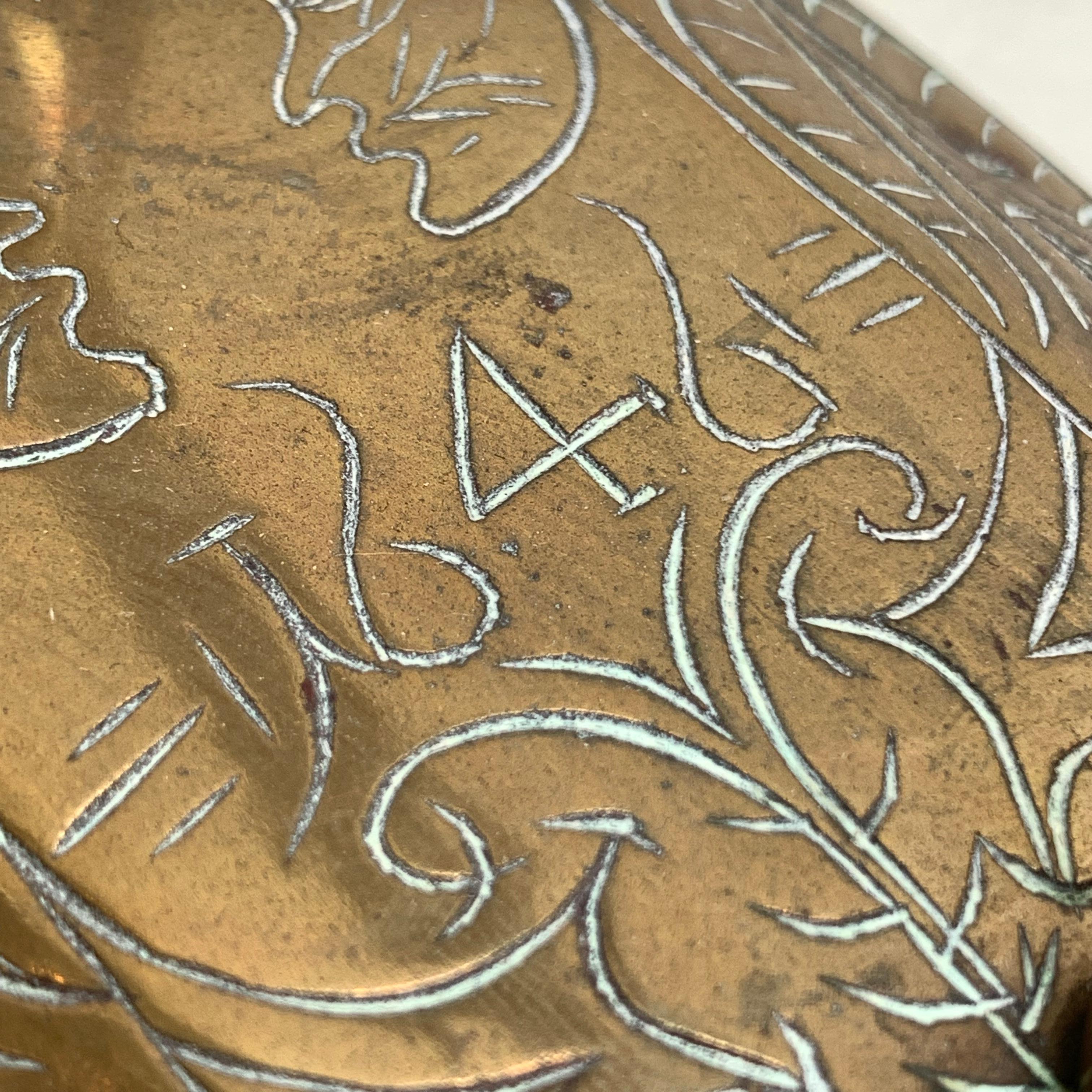 Scandinavian Mid-17th Century Bronze Iron, Dated 1646 1