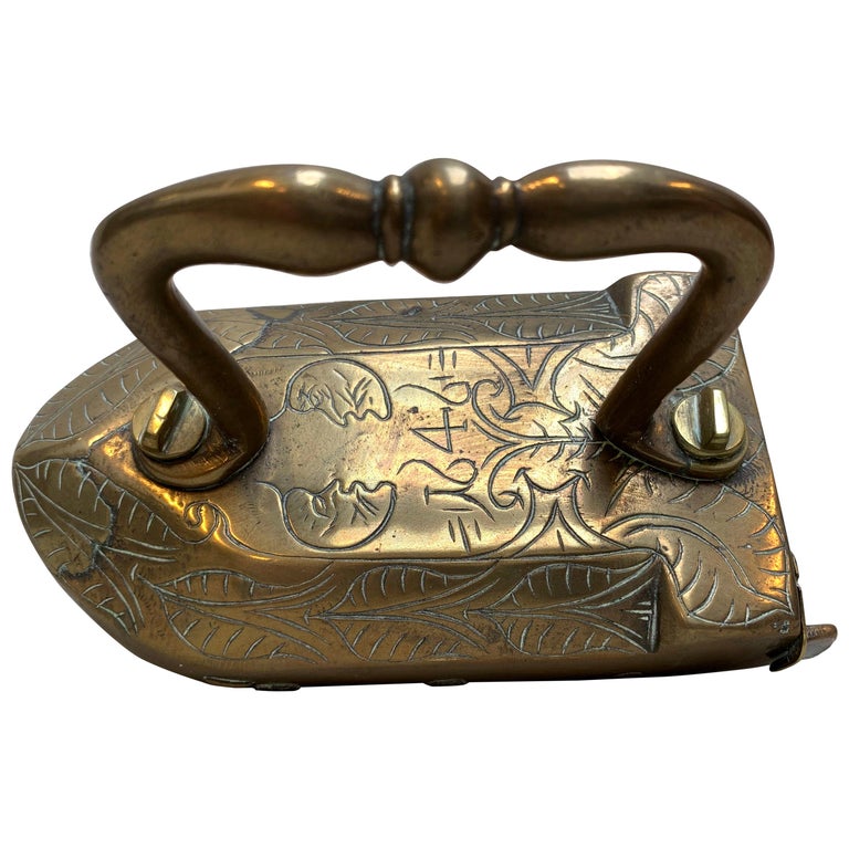 Scandinavian Mid-17th Century Bronze Iron, Dated 1646 For Sale