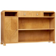 Scandinavian Mid-20th Century Elm Low Bookcase