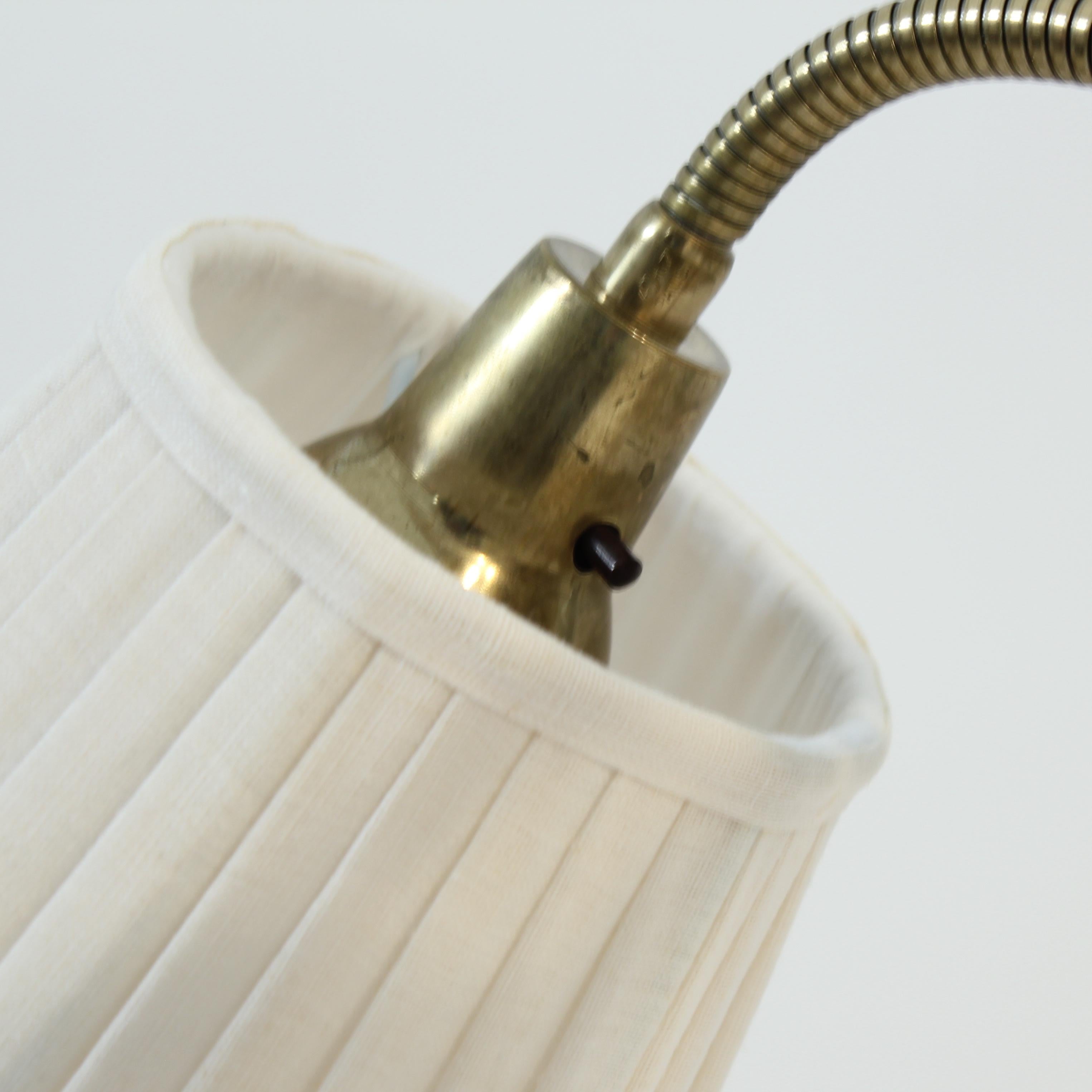 Scandinavian mid-century 3-light floor lamp, teak and brass, 1950s 3