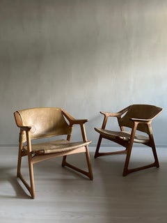 Fauteuils scandinaves du milieu du siècle dernier, modèle Fox de Rolf Hesland, Norvège, années 1950