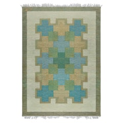 Scandinavian Mid-Century Beige Flatweave Carpet By Kerstin Persson