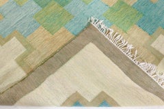 Scandinavian Mid-Century Beige Flatweave Rug By Kerstin Persson