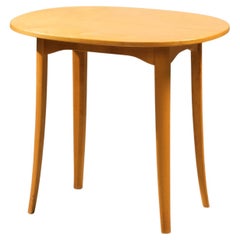Scandinavian Mid-Century Birch "Ovalen" Side Table by Carl Malmsten