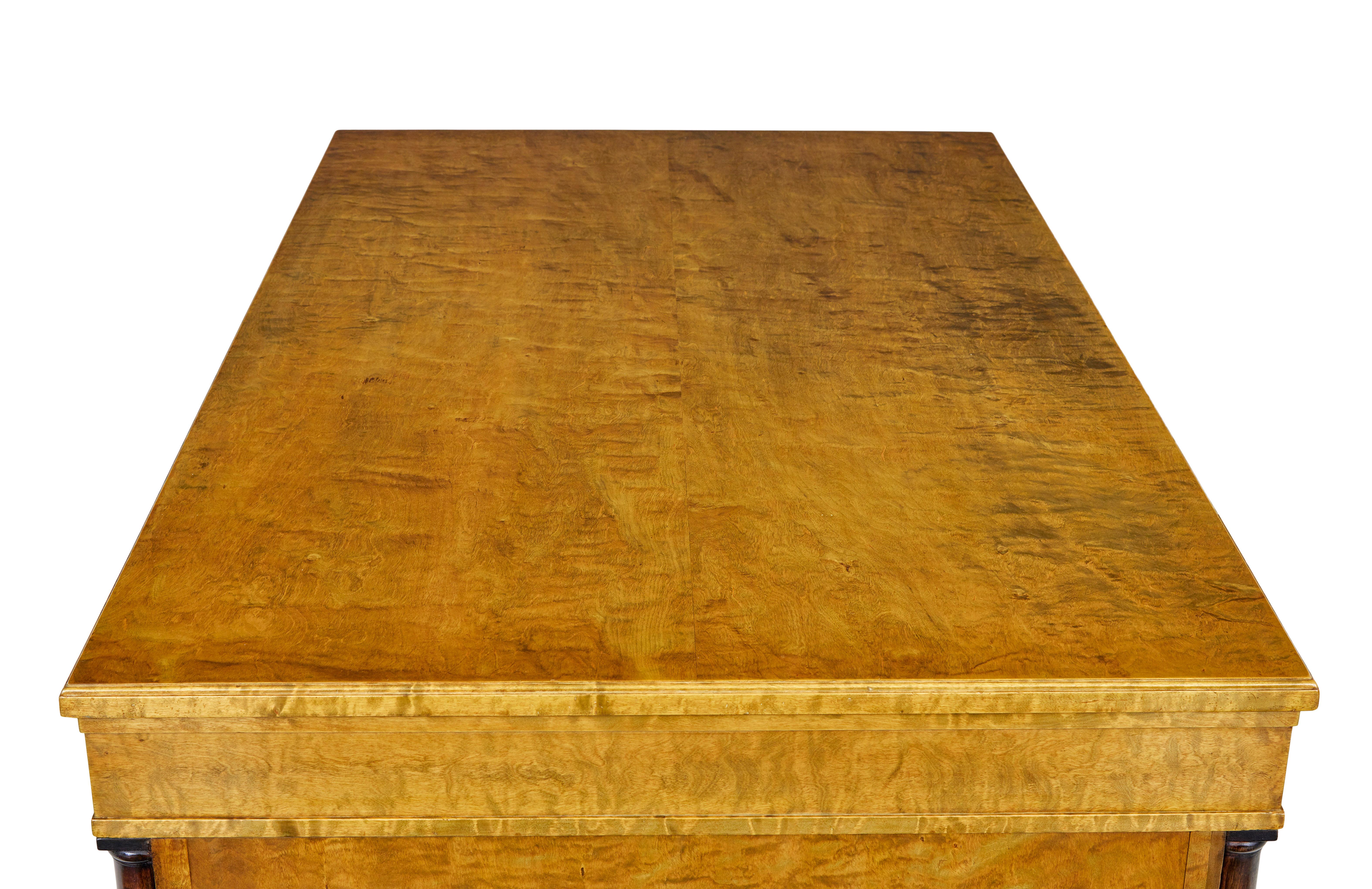 Scandinavian mid century birch pedestal desk For Sale 3
