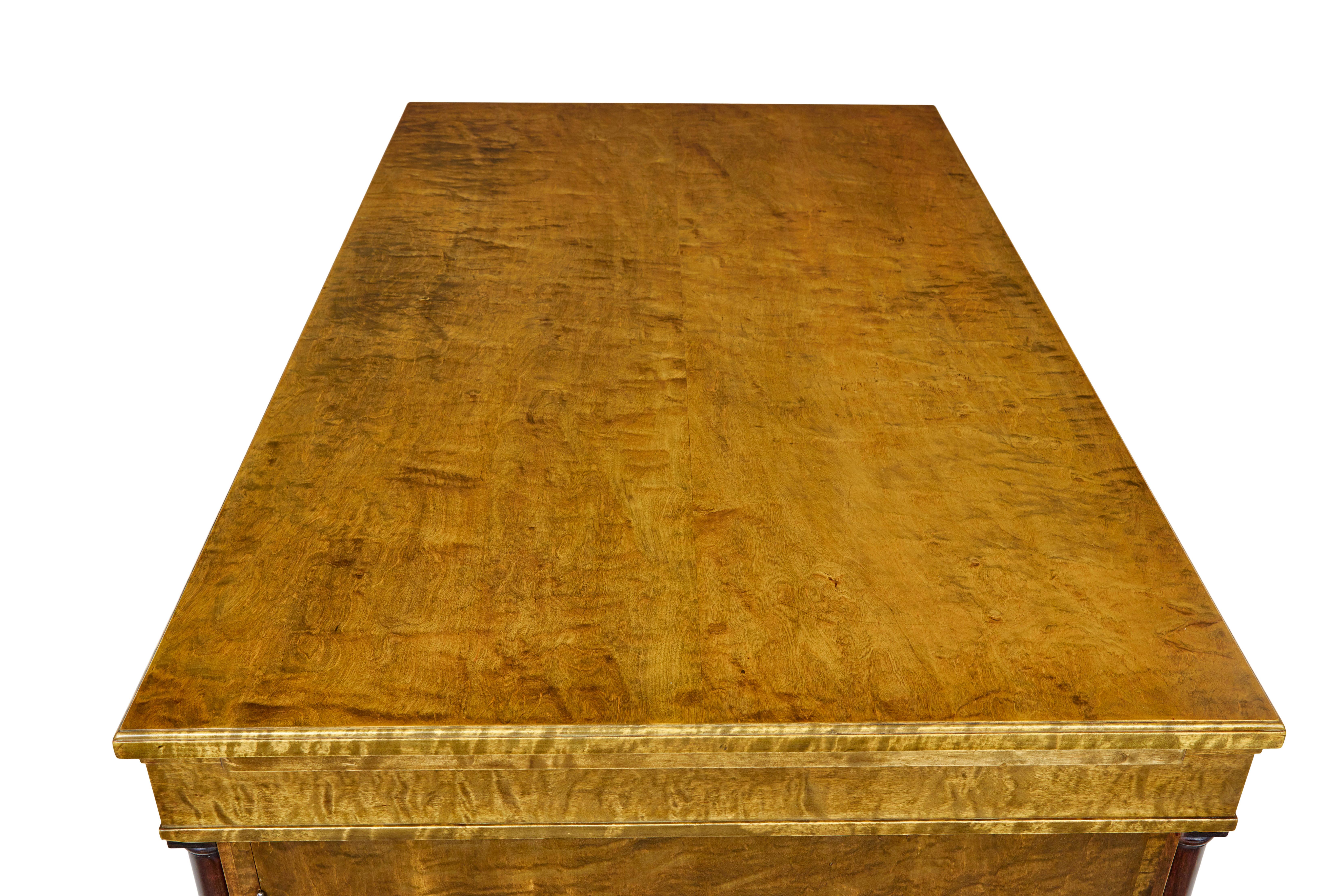 Scandinavian mid century birch pedestal desk For Sale 1