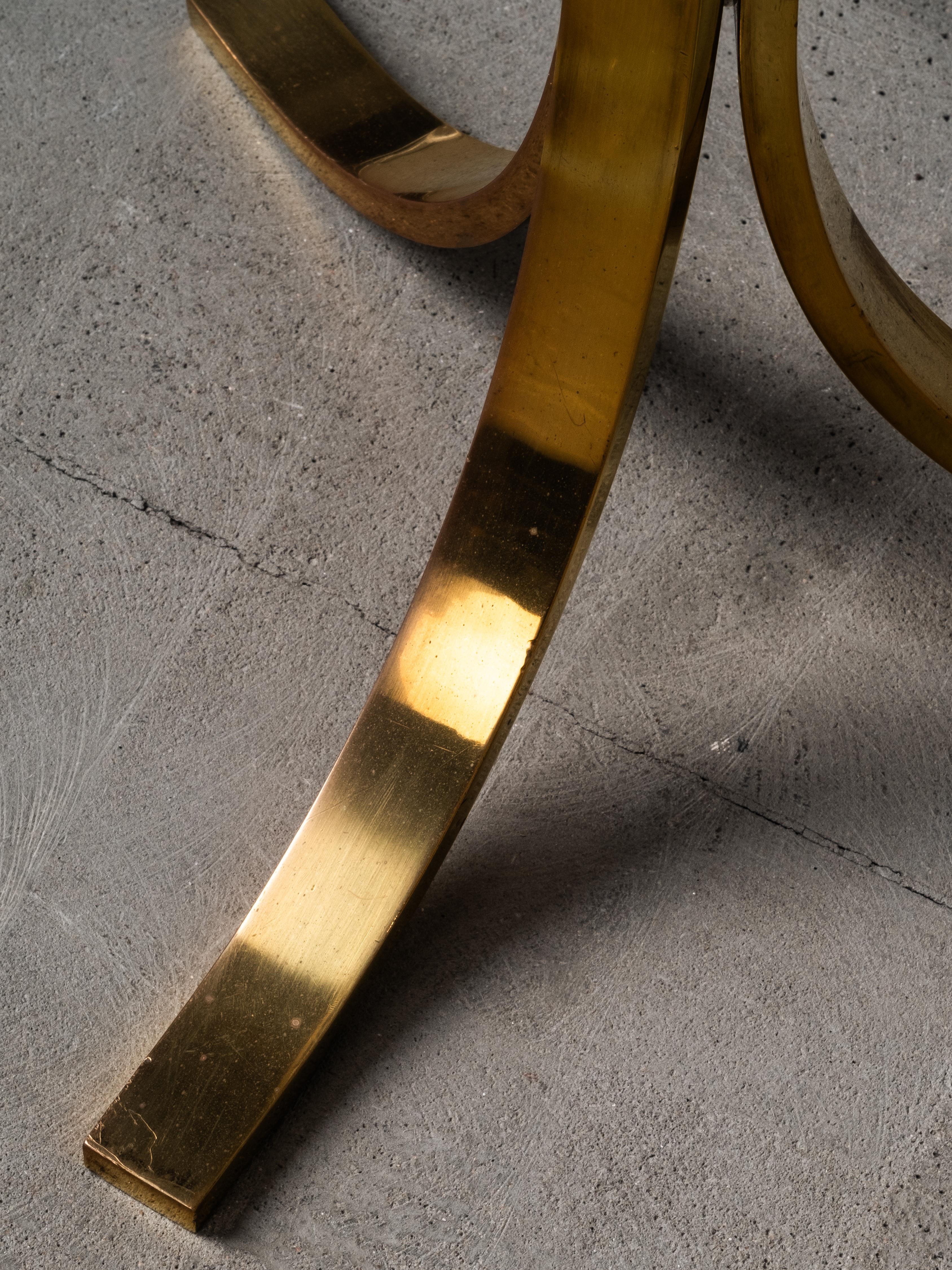 Lampada da terra scandinava di metà secolo in ottone e pelle, anni '50 in vendita 5