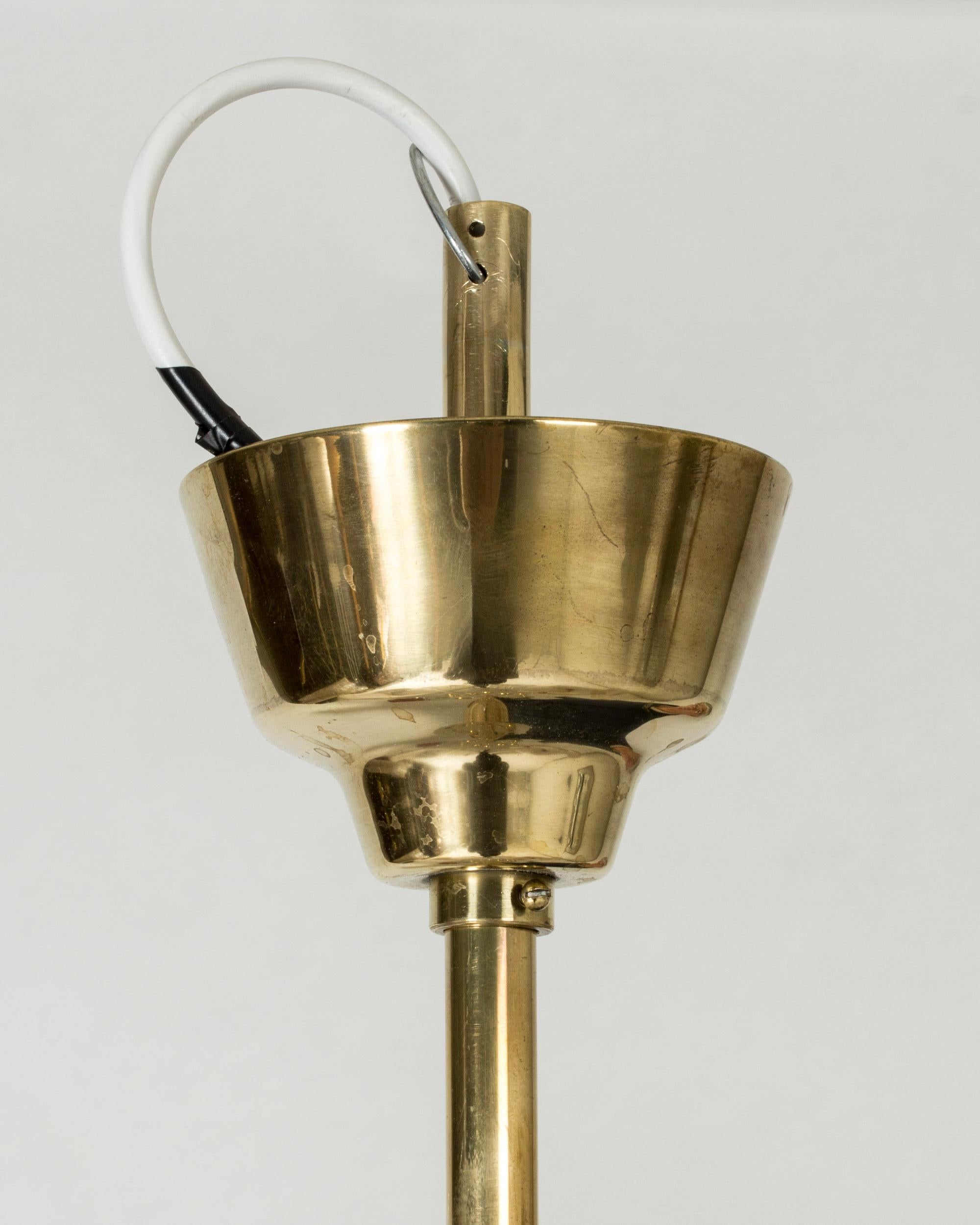 Scandinavian Mid-Century Brass Chandelier, Hans Bergström, Sweden, 1940s For Sale 2