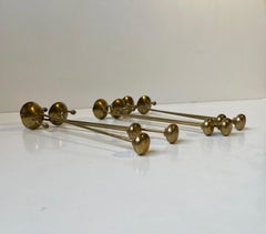 Scandinavian Mid-century Brass Christmas Tree Candleholders - Counterweight, 60s