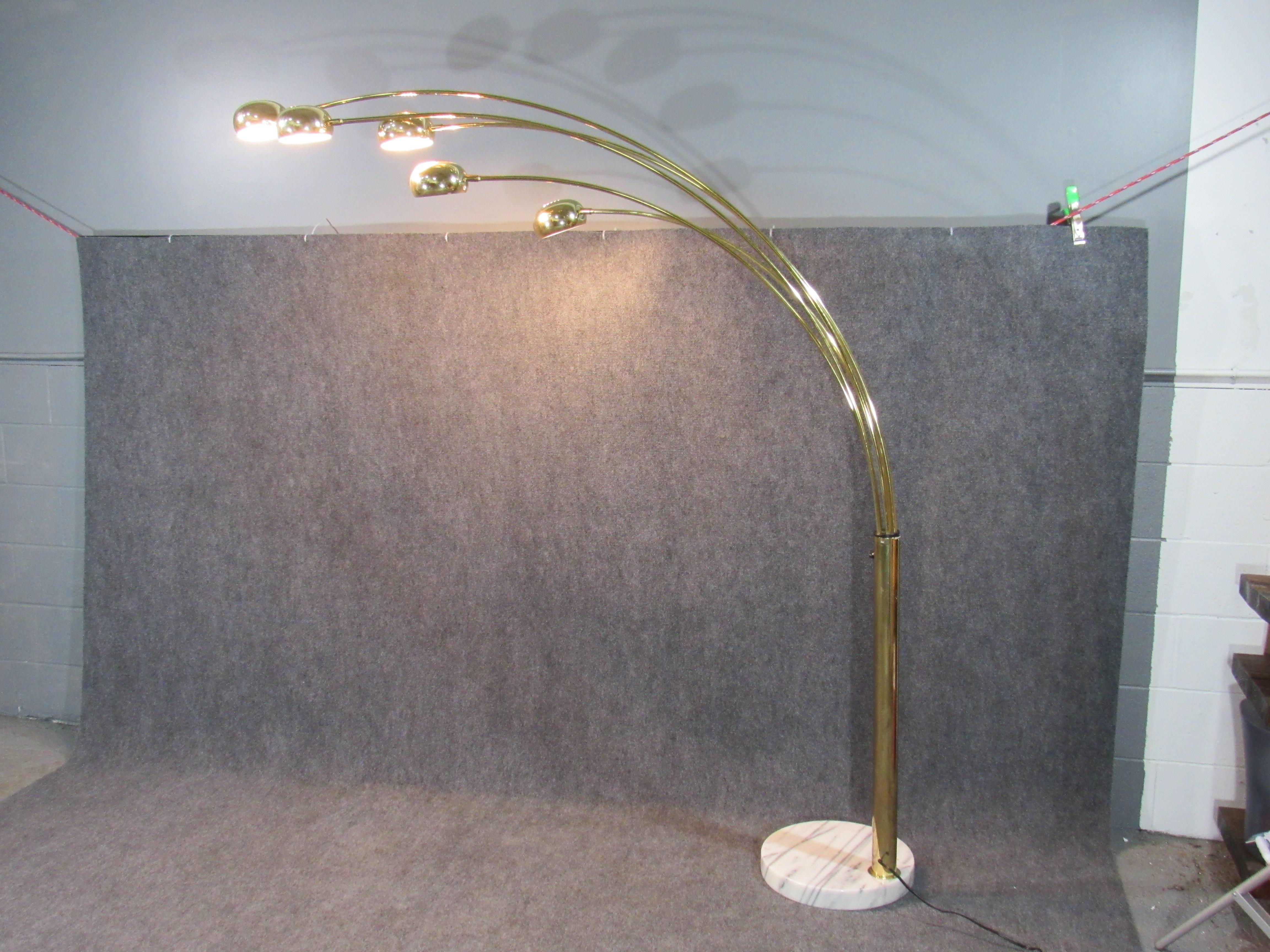 Plated Scandinavian Midcentury Brass Floor Lamp by Hans Bergström for Ateljé Lyktan