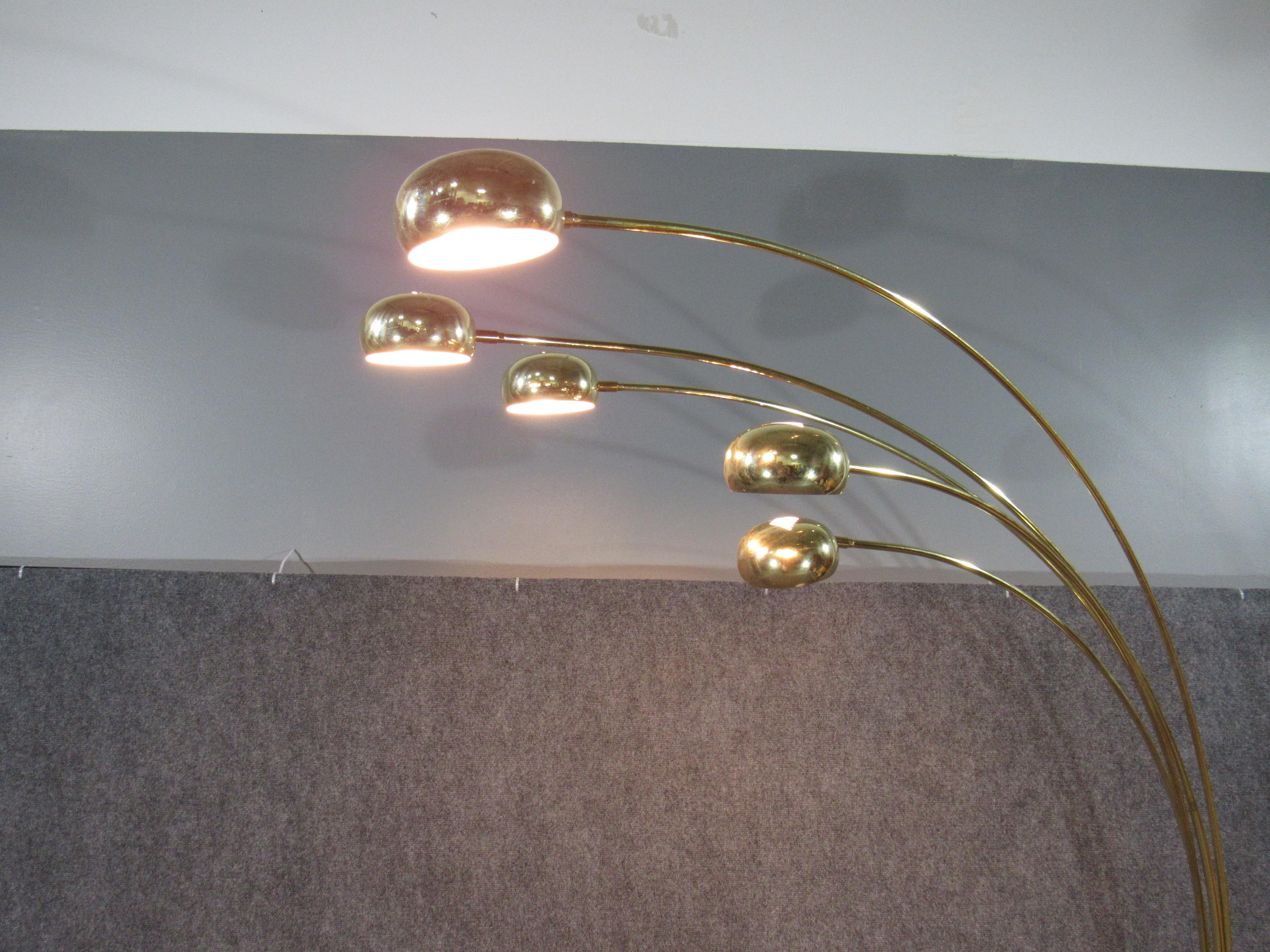 Scandinavian Midcentury Brass Floor Lamp by Hans Bergström for Ateljé Lyktan In Good Condition In Belmont, MA