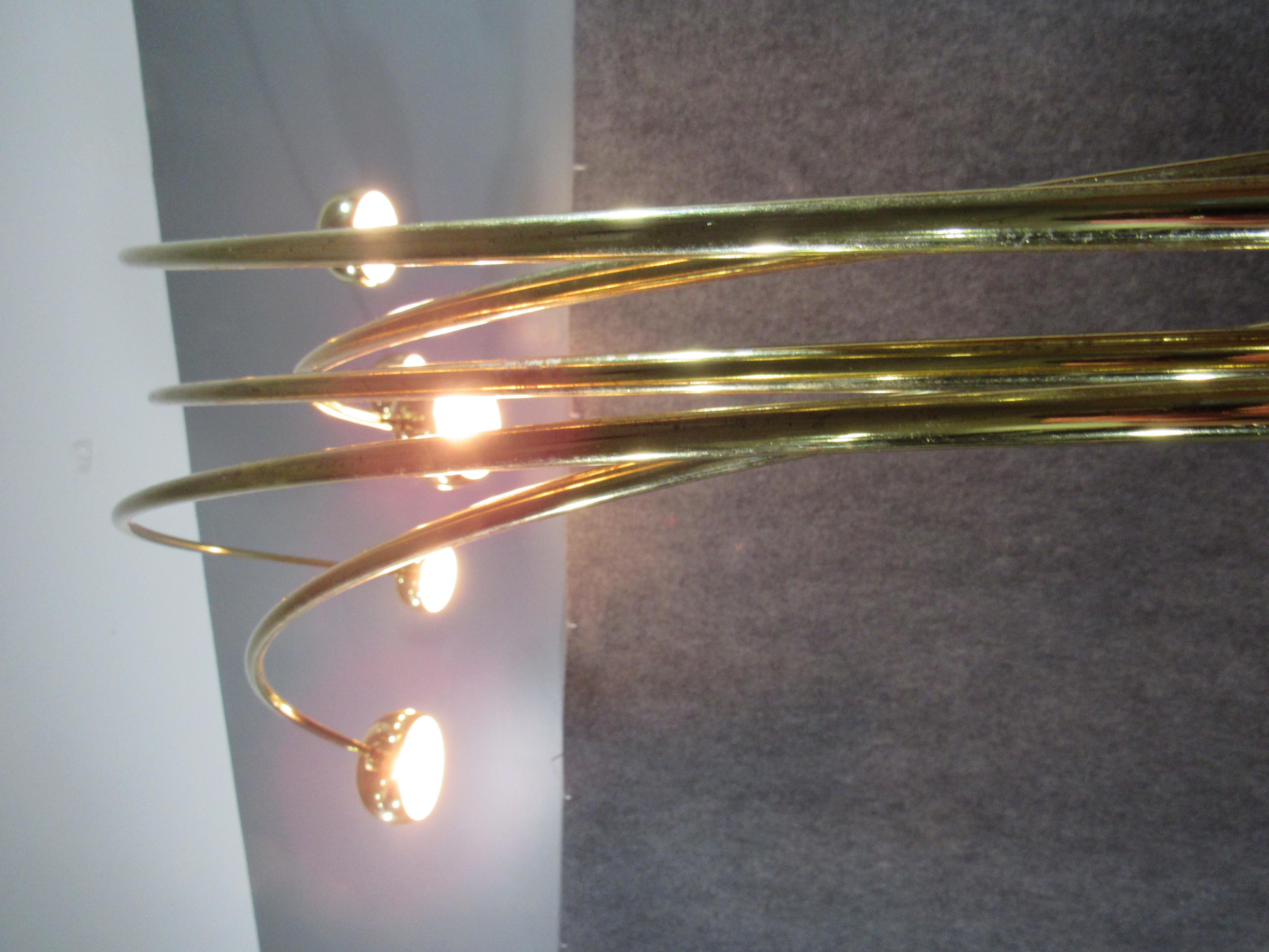 Lampada da terra scandinava del Medioevo in ottone di Hans Bergström per Ateljé Lyktan 1
