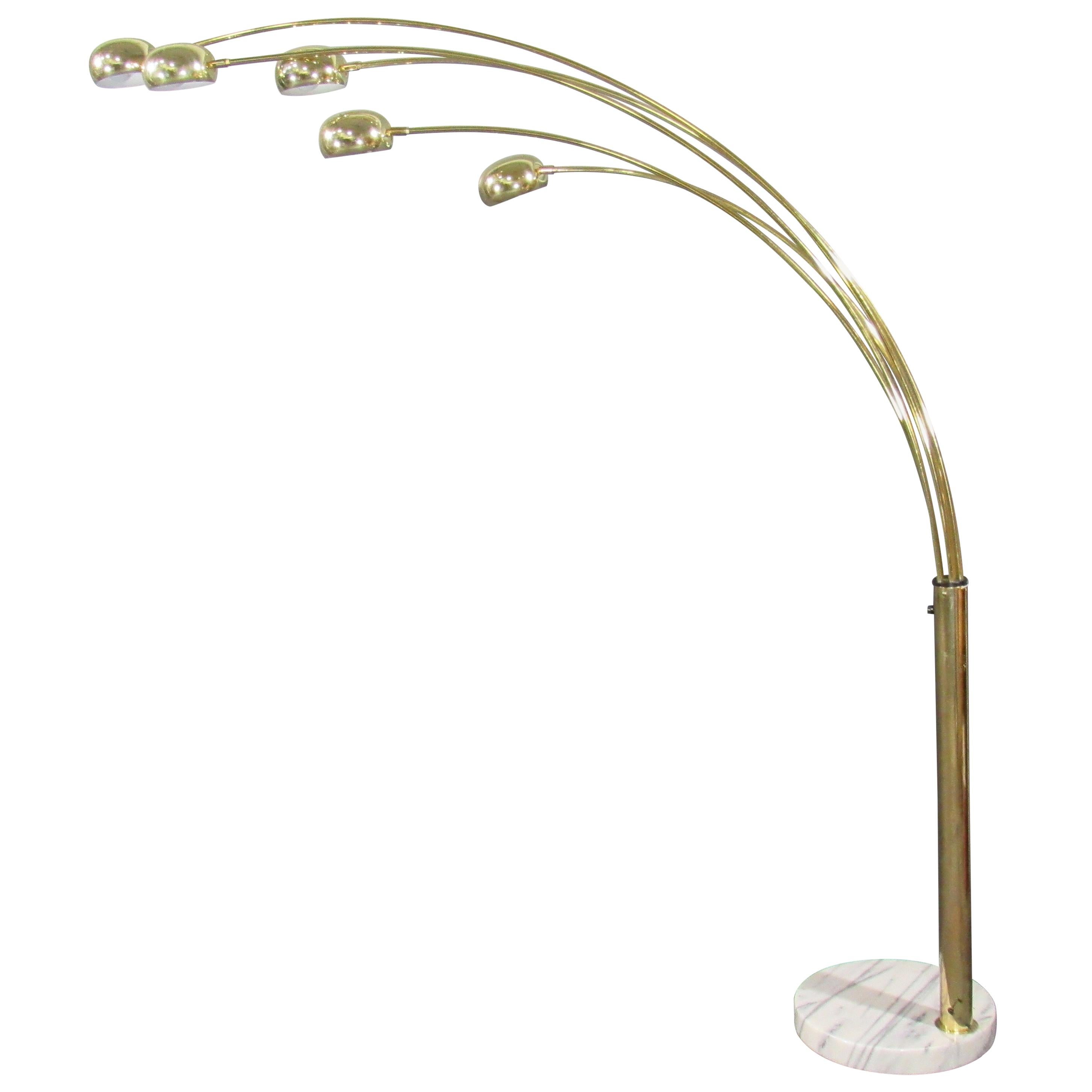 Scandinavian Midcentury Brass Floor Lamp by Hans Bergström for Ateljé Lyktan