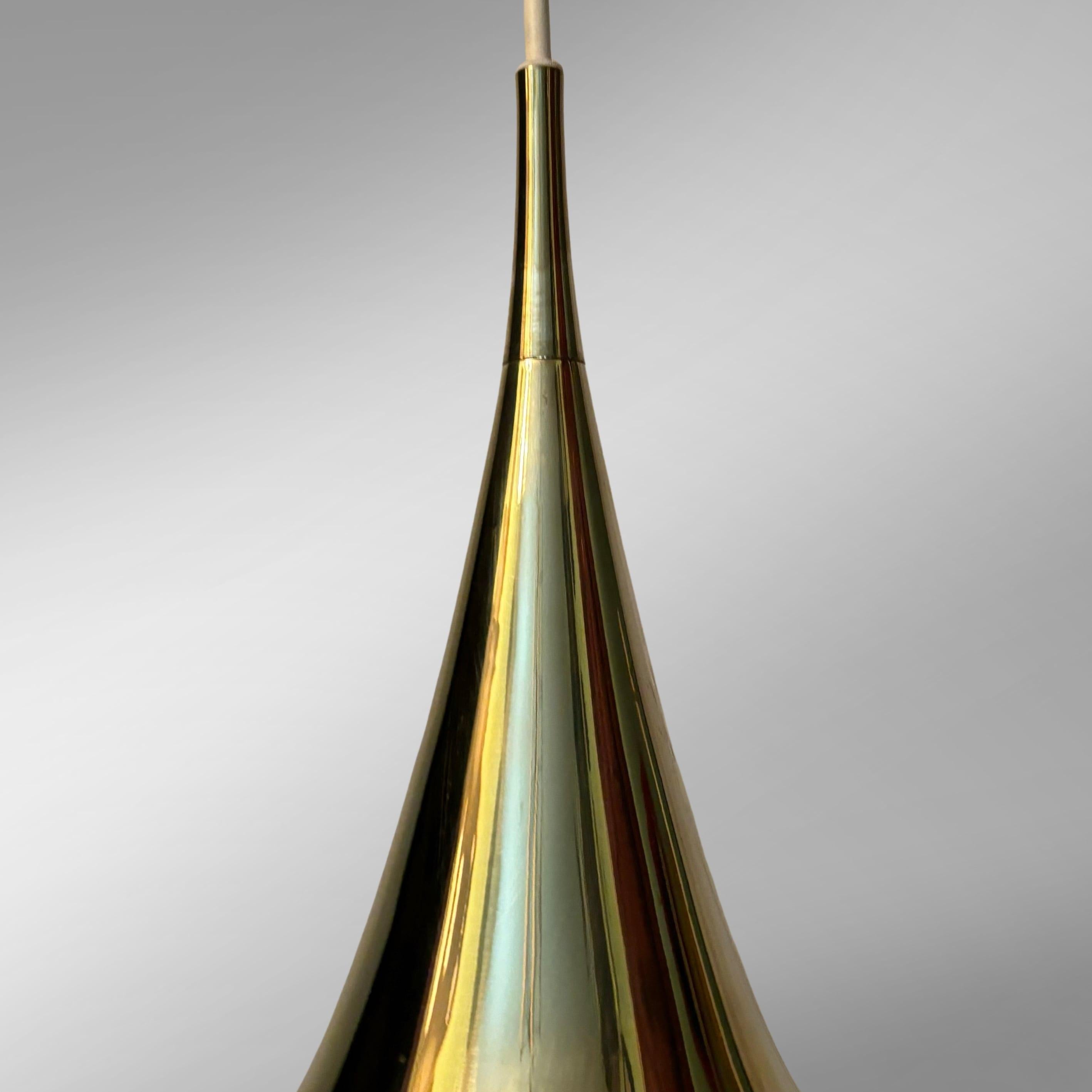 Scandinavian mid-century brass pendant lamp by Eje Ahlgren for Bergboms, Sweden For Sale 1