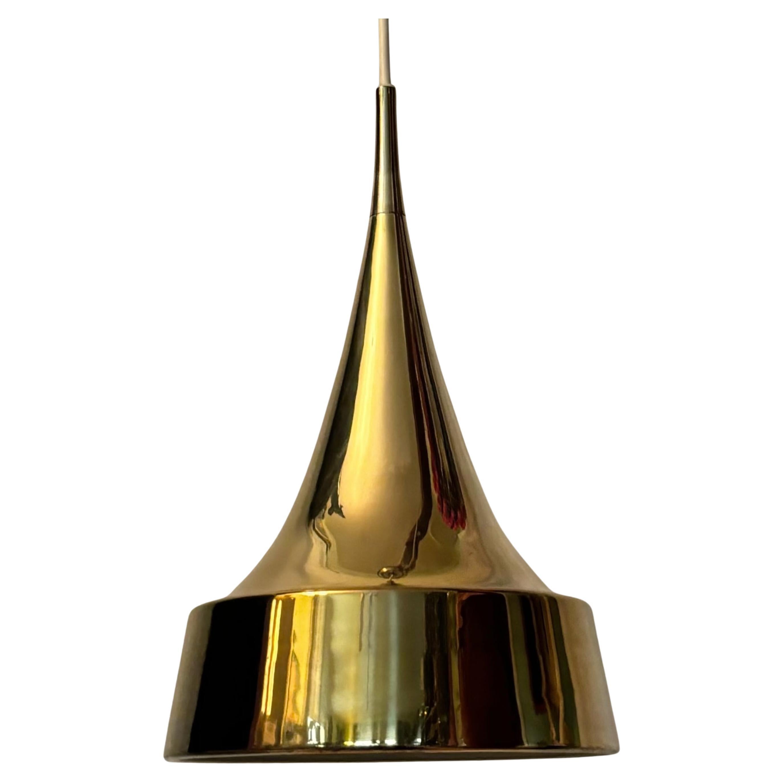 Scandinavian mid-century brass pendant lamp by Eje Ahlgren for Bergboms, Sweden For Sale