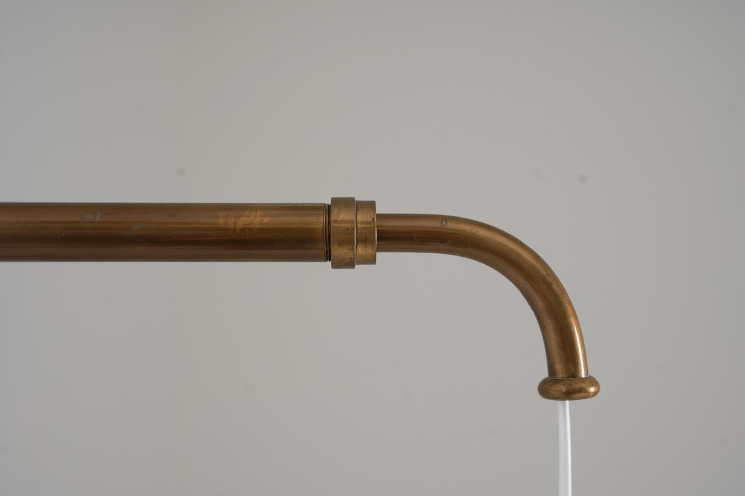 Swedish Scandinavian Mid-Century Brass Wall Lamp For Sale