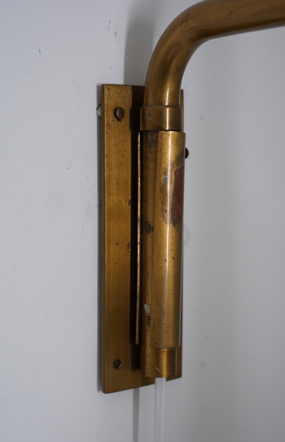 Scandinavian Mid-Century Brass Wall Lamp For Sale 1