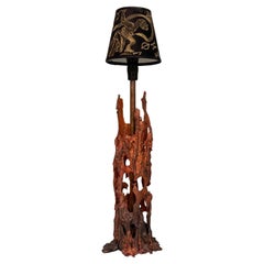 Scandinavian mid century brutalist table lamp, melted copper, Sweden, 1960s