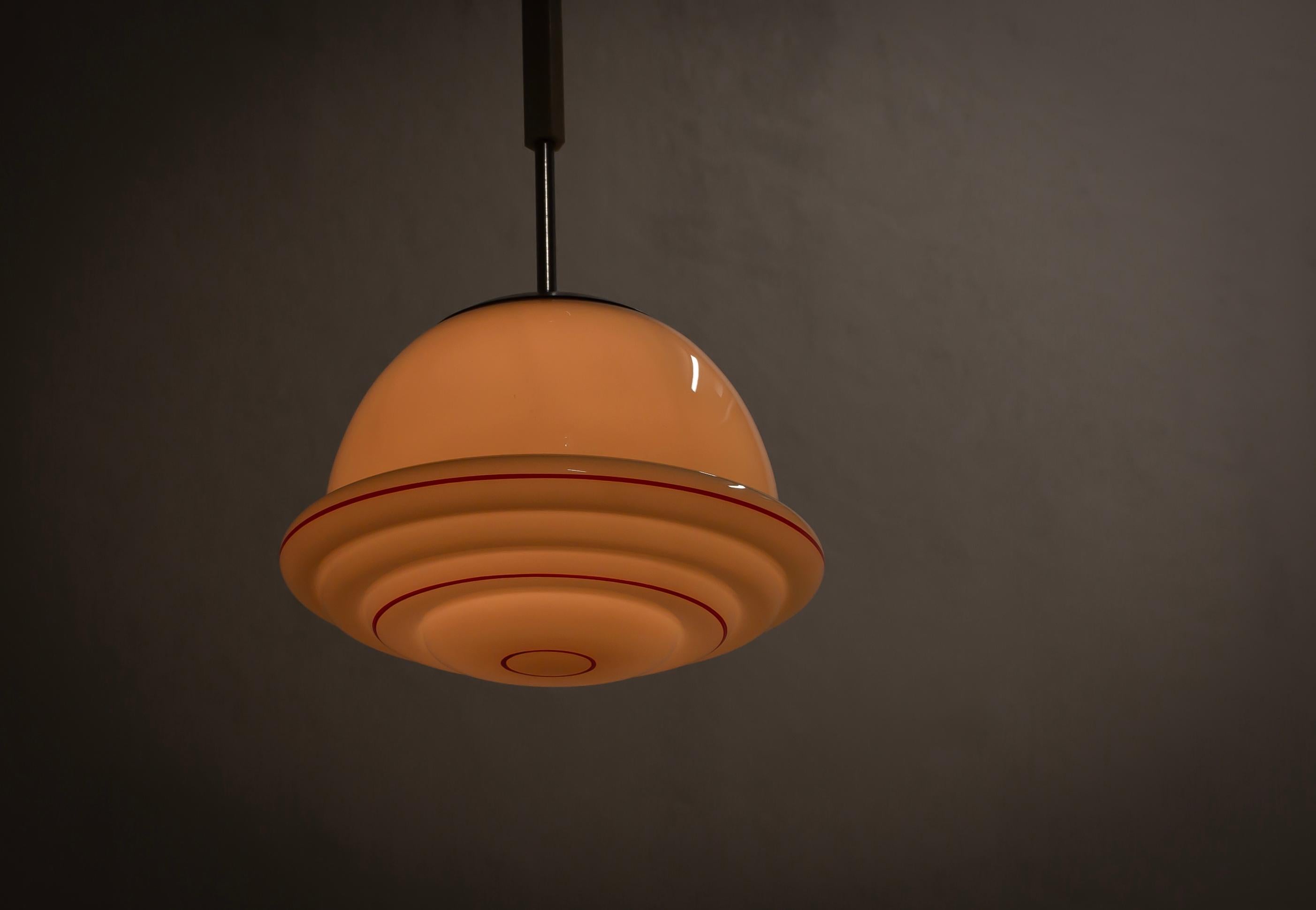 Glass Scandinavian Mid Century Ceiling Light, Norway, 1950s For Sale