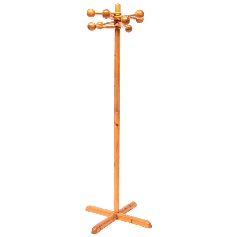 French Pine Articulating Coat Rack For Sale at 1stDibs | pine coat stand