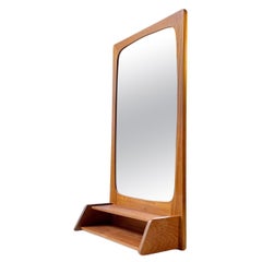 Scandinavian Mid-Century Console Mirror & Shelf in Teak, 1960s